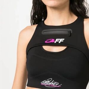 Off-White Black and Pink Sports Bra